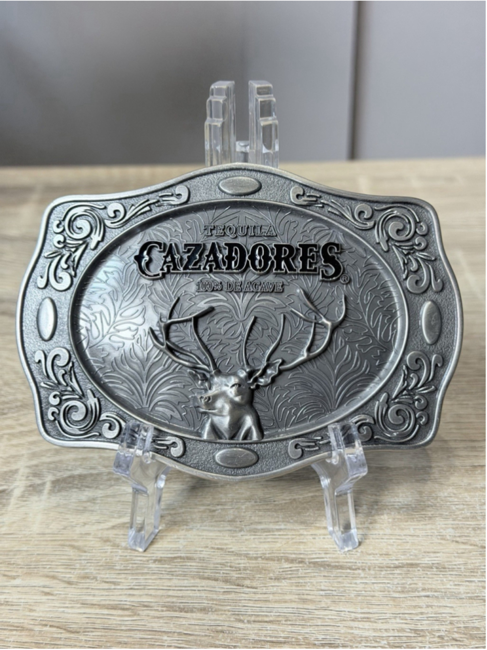 Tequila Cazadores 100% De Agave Belt Buckle 5 X 3.5 Inches 7 Oz